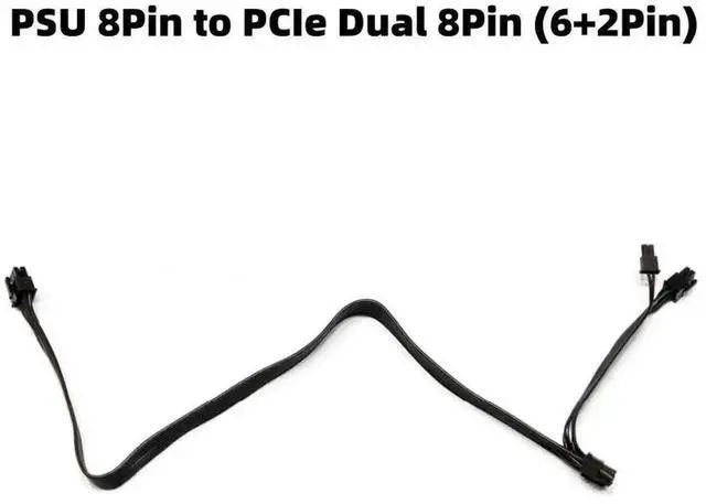 Alt view image 4 of 6 - WRIARICH 60+20cm 18AWG Modular GPU Power Cable, PSU Single 8Pin to Dual PCIe 8Pin(6+2) VGA Cord Compatible with Cooler Master V850/V1000/V1300 Platinum Series PSU