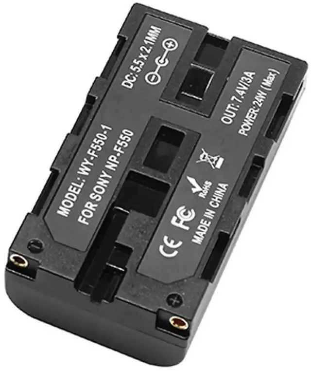 Main image of WRIARICH NP-F Dummy Battery DC Power Adapter Replacement Coupler, Compatible with NP-F570 NP-F750 NP-F970 for Camera, LED Video Light & Field Monitor