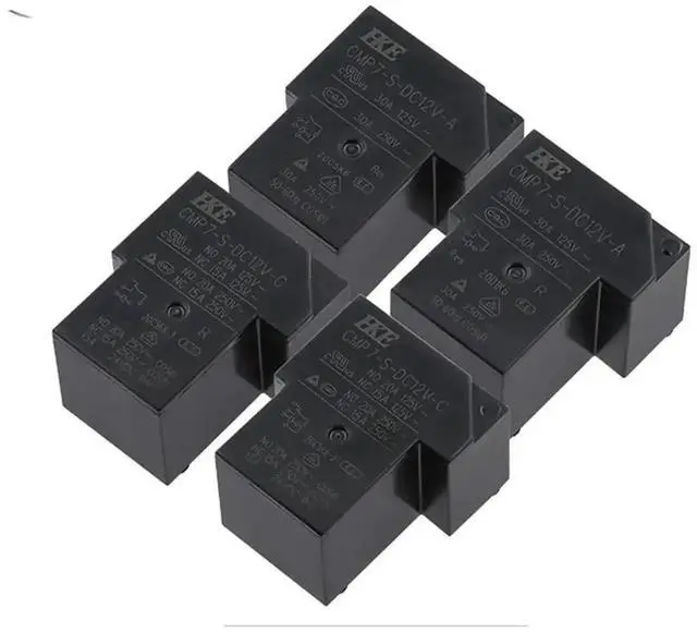 Alt view image 2 of 4 - WRIARICH HKE CMP7-S-DC5V-A / CMP7-S-DC12V-A 5-Pin Power Signal Relay, 30A High Current PCB Mount Electromagnetic Relay