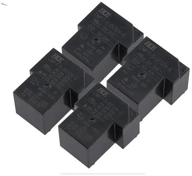 Alt view image 3 of 4 - WRIARICH HKE CMP7-S-DC5V-A / CMP7-S-DC12V-A 5-Pin Power Signal Relay, 30A High Current PCB Mount Electromagnetic Relay