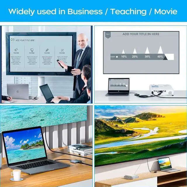 Alt view image 5 of 7 - WRIARICH USB C Digital AV Multiport Adapter with 4K HDMI, USB 3.0 & 87W PD Charging, Type-C Multiport Converter Compatible with MacBook Pro/Air, Microsoft Laptops, Samsung Devices