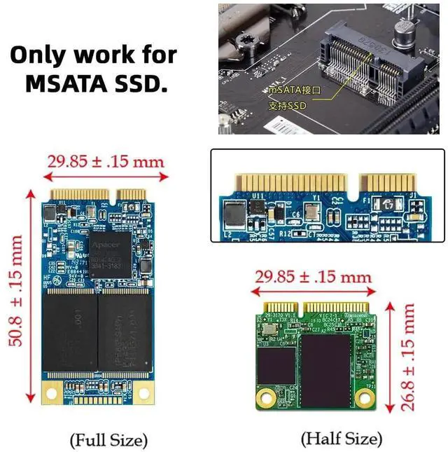 Alt view image 3 of 7 - WRIARICH 2-in-1 Mini PCIe mSATA & NGFF B Key SATA SSD to 2.5" SATA 3.0 PCBA Converter Adapter