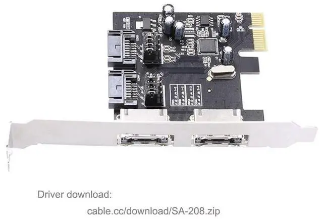 Alt view image 7 of 7 - WRIARICH PCIe x1 to 2 SATA 3.0 + 2 eSATA Expansion Card, 6Gbps PCIe SATA Controller Adapter