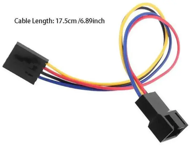 Alt view image 4 of 6 - WRIARICH 17.5cm 5Pin to 4Pin CPU Fan Extension Splitter Cable, 4-Wire CPU Cooler Fan Adapter Cord