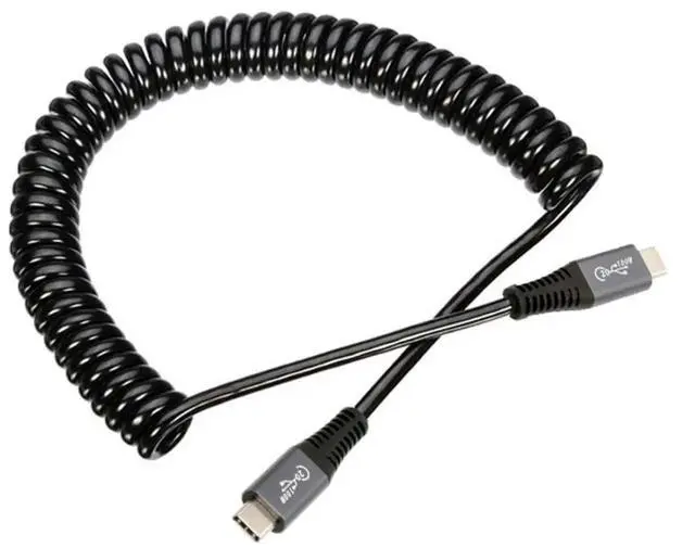 Main image of WRIARICH 1.5M Stretch Coiled USB4 Type-C to C Cable, 20Gbps Data Transfer, 100W PD Fast Charging, 8K/5K/4K UHD Video Output Spring Retractable Cord for Laptop Phone SSD Dock