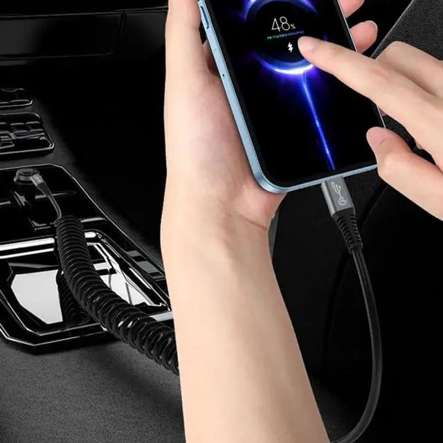 Alt view image 5 of 7 - WRIARICH 1.5M Stretch Coiled USB4 Type-C to C Cable, 20Gbps Data Transfer, 100W PD Fast Charging, 8K/5K/4K UHD Video Output Spring Retractable Cord for Laptop Phone SSD Dock