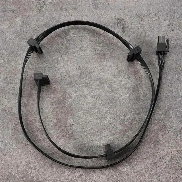 Alt view image 3 of 4 - WRIARICH PCIe 6Pin Male to 4 SATA Power Cable Compatible with Seasonic Focus+ MK3 FX P Series 850PX 750PX 650PX 550PX Modular PSU