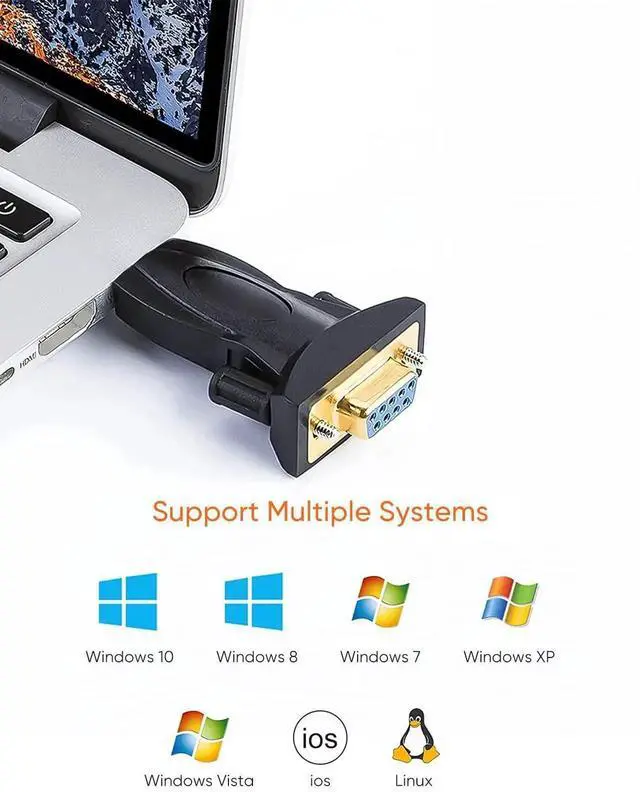 Alt view image 7 of 7 - WRIARICH CableCreation USB to RS232 DB9 Female Serial Adapter with PL2303 Chip, USB to Serial Converter Cable Compatible with Windows 10/8.1/8/7/Vista/XP, Linux, Mac OS X 10.6+ Black