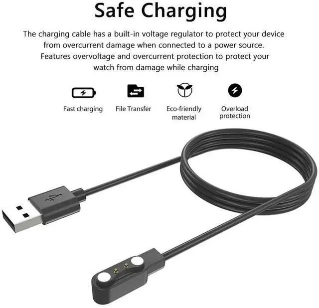 Alt view image 2 of 3 - WRIARICH Magnetic USB Charging Cable Compatible with Zeblaze Vibe 7 Pro Smart Watch & Bracelet, Stable Snap-On Watch Charger Cord