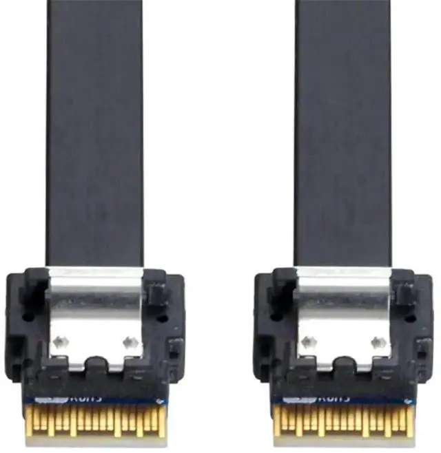 Alt view image 2 of 7 - WRIARICH 40cm SFF-8654 Male to Male Slimline SAS 4.0 Internal Cable, 38Pin 4i PCIe 4.0 Slim SAS Wire for Server RAID Controller, NVMe Backplane & High-Density Compact Chassis