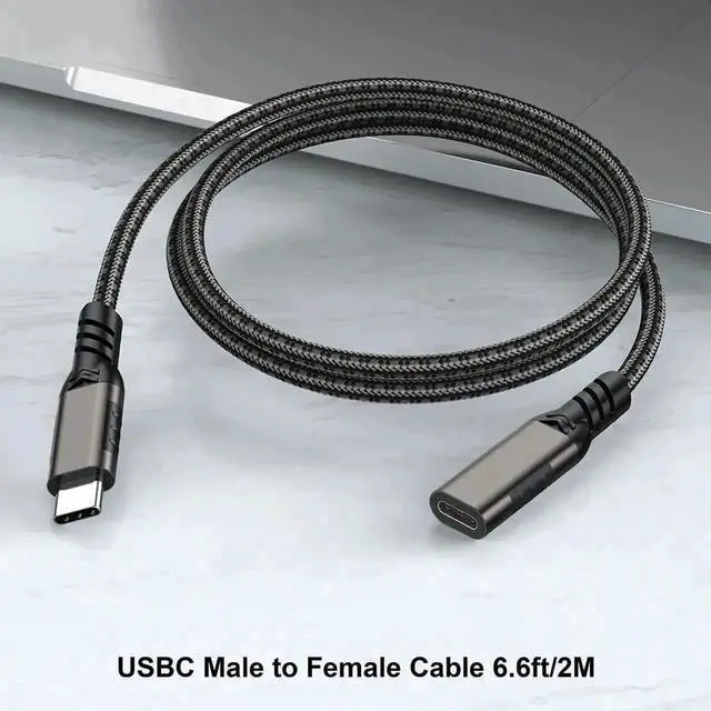 Alt view image 3 of 7 - WRIARICH 1M/3.3FT USB C Extension Cable, USB 3.1 Gen2 Male to Female Cord, 10Gbps Data & 100W/5A Fast Charging for MacBook, Laptops, Tablets & Phones
