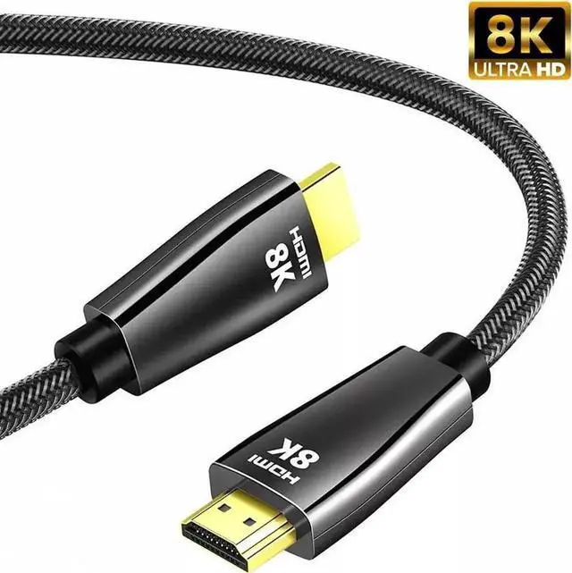 Main image of WRIARICH 6.6FT Braided Slim HDMI 2.1 Cable, 48Gbps Ultra High Speed Cord Support 8K@60Hz, 4K@120Hz/144Hz, HDCP 2.2/2.3, Dynamic HDR & eARC, Compatible with RTX 3090, Roku TV, HDTV, PS5, Blu-ray Player