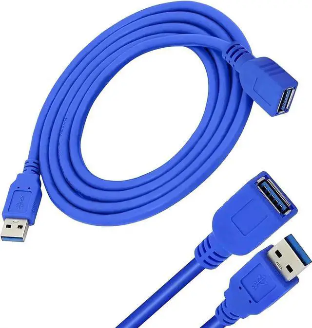 Main image of WRIARICH 3-Pack 0.5m/1.6FT Blue USB 3.0 Extension Cable, Type A Male to Female High Speed Cord for Laptop, Keyboard, Printer