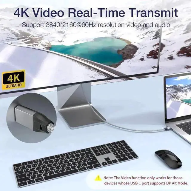 Alt view image 3 of 7 - 3.3FT/1M USB-C to USB-C Cable, USB 3.2 Gen 2X2 100W Charging 20Gbps Data 4K@60Hz Video Cord with E-Marker, Compatible with Thunderbolt 3/4, MacBook, iMac, Dell XPS, iPad Pro, Galaxy S21, Switch