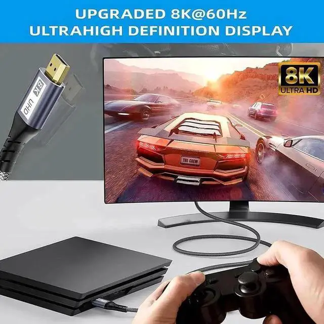 Alt view image 6 of 6 - WRIARICH 2-Pack 3.3ft Ultra High Speed HDMI 2.1 Cables, 48Gbps Bandwidth Supports 8K@60Hz & eARC, Compatible with Monitor, Smart TV, PS5, Xbox & Apple TV