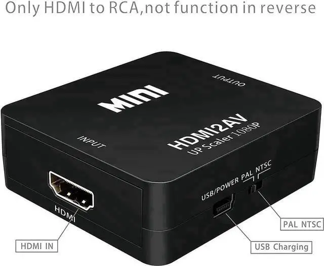 Alt view image 4 of 6 - 1080P HDMI Compatible to 3RCA CVBS AV Audio Video Converter Adapter, Digital to Analog RCA Converter Supports PAL/NTSC, for PC Laptop Xbox Blu-ray PS3 PS4 HDTV STB Camera DVD, Packed in Color Box