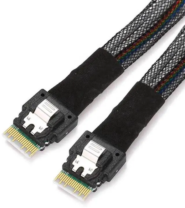Main image of WRIARICH 50cm SFF-8654 Male to Male Slimline SAS 4.0 Internal Cable, 38Pin 4i PCIe 4.0 Slim SAS Wire for Server RAID Controller, NVMe Backplane & High-Density Storage Chassis