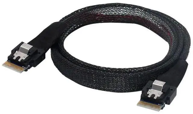 Alt view image 2 of 7 - WRIARICH 50cm SFF-8654 Male to Male Slimline SAS 4.0 Internal Cable, 38Pin 4i PCIe 4.0 Slim SAS Wire for Server RAID Controller, NVMe Backplane & High-Density Storage Chassis