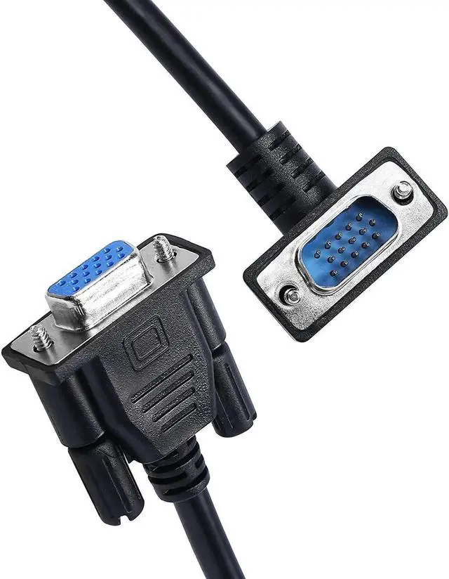 Alt view image 2 of 6 - WRIARICH 0.5M Down 90 Degree VGA Male to Female Extension Cable, Full HD 1080P Right Angle VGA Monitor Cord for PC, Laptop, Monitor, Projector