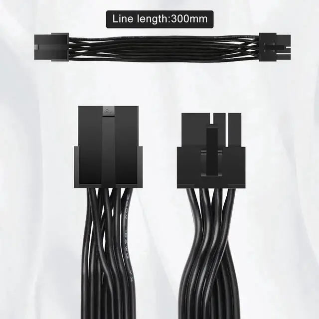 Alt view image 2 of 6 - WRIARICH 2 Pack 8 Pin PCIe Power Extension Cable, 12 Inch Durable PCI Express Power Cord