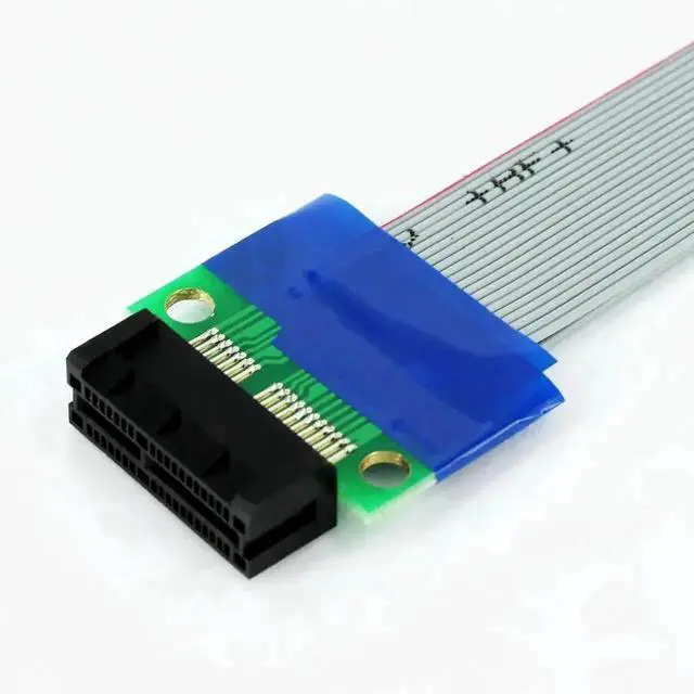 Alt view image 3 of 6 - WRIARICH PCI-E 1X Male to Female Extension Ribbon Cable, PCI Express Riser Extender Adapter for Desktop Motherboard