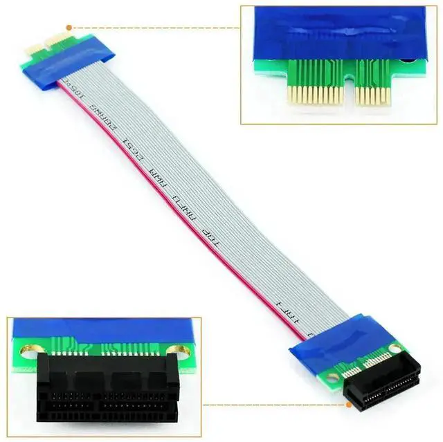 Main image of WRIARICH PCI-E 1X Male to Female Extension Ribbon Cable, PCI Express Riser Extender Adapter for Desktop Motherboard