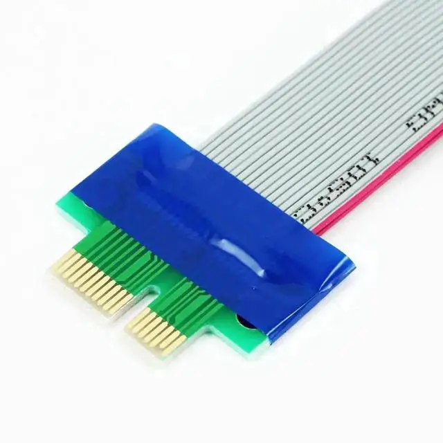 Alt view image 5 of 6 - WRIARICH PCI-E 1X Male to Female Extension Ribbon Cable, PCI Express Riser Extender Adapter for Desktop Motherboard