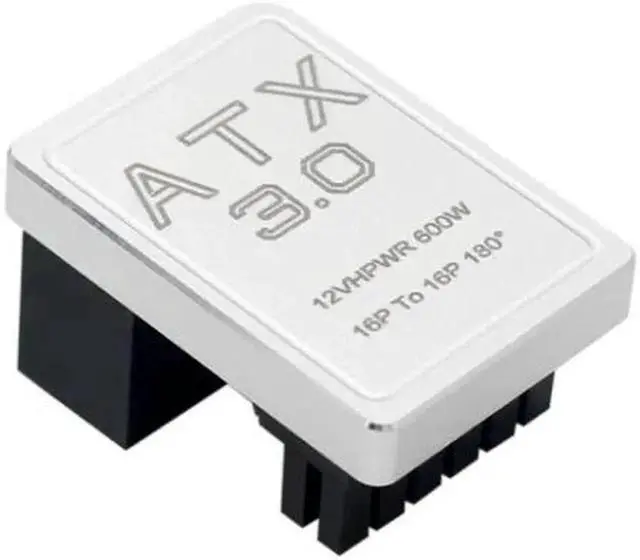 Alt view image 2 of 5 - WRIARICH 180-Degree Angled 12VHPWR 12+4 16Pin Male to Female Power Adapter, 600W PCIe 5.0 ATX 3.0 GPU Right Angle Connector, Silver Type B