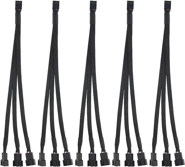 Main image of WRIARICH 5 Pack 4 Pin Y-Splitter Cable, 1 to 3 PWM Fan Adapter for PC Case Cooling