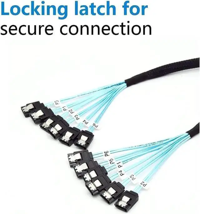 Alt view image 3 of 6 - WRIARICH High Speed 6Gbps 6pcs/Set Sata Cable SAS Cable for Server 1m