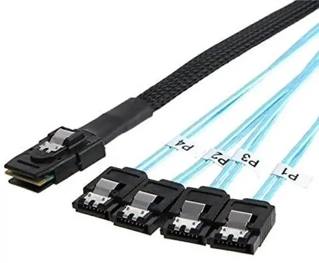 Main image of WRIARICH 50cm Internal Mini SAS SFF-8087 to 4 SATA 7Pin Breakout Cable, 6Gbps Server RAID HDD Data Cable
