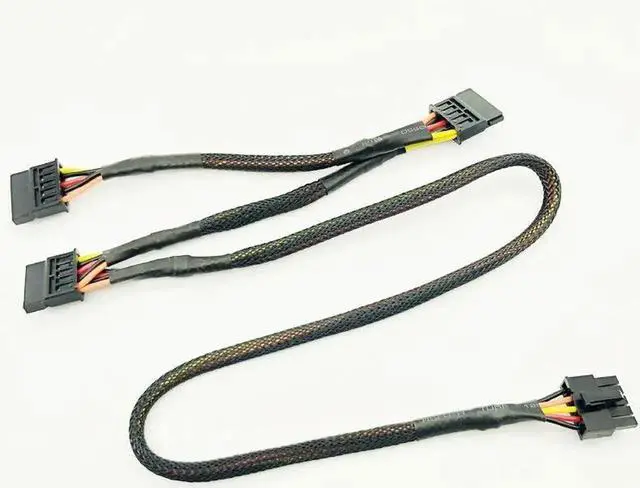 Alt view image 6 of 6 - WRIARICH 88CM Black Sleeved 5Pin to 3 SATA Modular PSU Cable for OCZ ZT & GreatWall