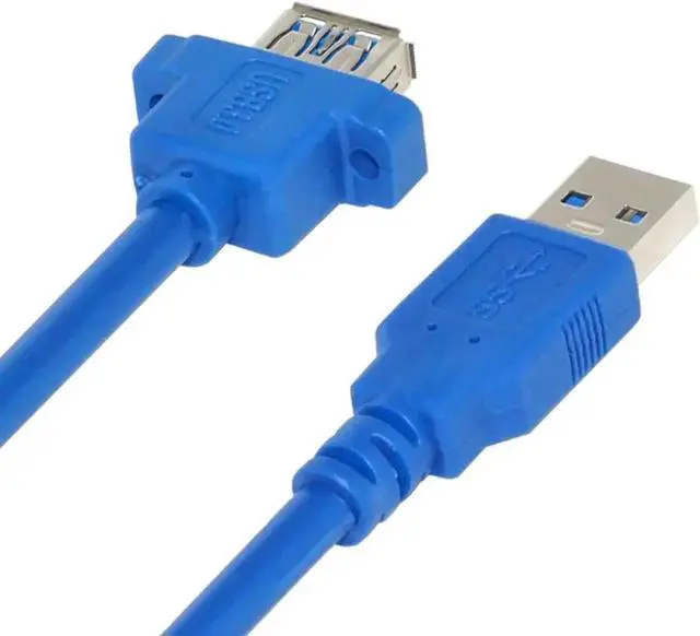 Alt view image 3 of 6 - WRIARICH USB 3.0 Type A Male to Female Panel Mount Extension Cable | 5Gbps High Speed Screw-Fixed Cord
