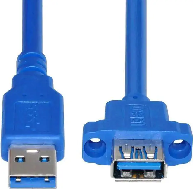 Main image of WRIARICH USB 3.0 Type A Male to Female Panel Mount Extension Cable | 5Gbps High Speed Screw-Fixed Cord