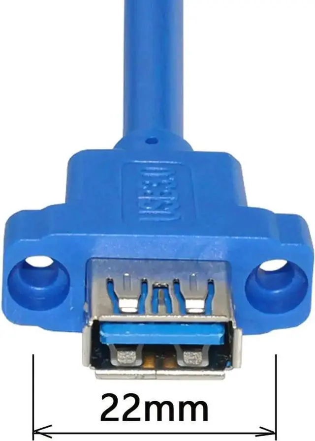Alt view image 6 of 6 - WRIARICH USB 3.0 Type A Male to Female Panel Mount Extension Cable | 5Gbps High Speed Screw-Fixed Cord