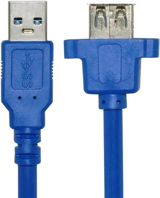 Alt view image 5 of 6 - WRIARICH USB 3.0 Type A Male to Female Panel Mount Extension Cable | 5Gbps High Speed Screw-Fixed Cord