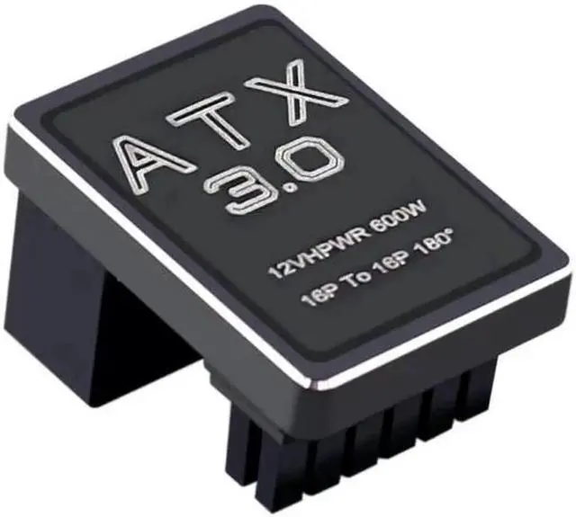 Alt view image 3 of 5 - WRIARICH PCIe 5.0 ATX 3.0 12VHPWR 12+4 16Pin Male to Female 180° Angle Adapter Connector, 600W Type-B Black GPU Power Turn Plug