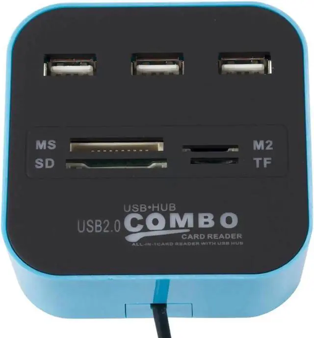 Alt view image 5 of 5 - WRIARICH 3-Port USB 2.0 Combo Hub with Built-in Card Reader, Mini All-in-One USB Splitter, Up to 480Mbps Transfer Speed for Laptop Desktop PC