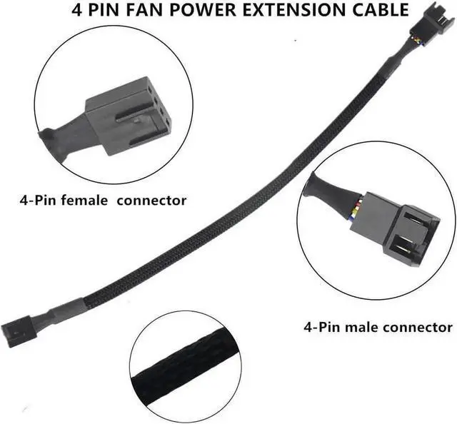 Alt view image 2 of 6 - WRIARICH 10 PCS 10 Inch 4 Pin PWM Fan Extension Cable for PC ATX Case