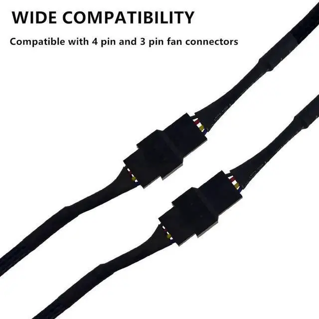 Alt view image 5 of 6 - WRIARICH 10 PCS 10 Inch 4 Pin PWM Fan Extension Cable for PC ATX Case
