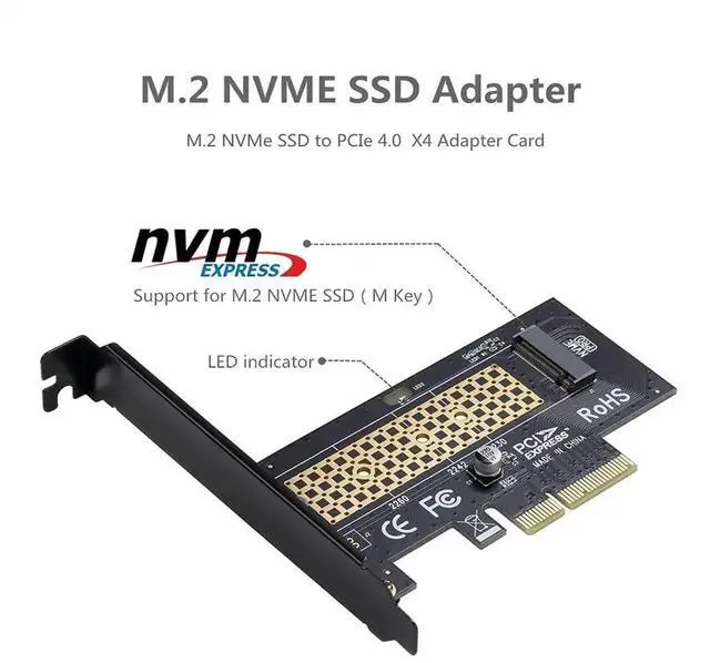 Alt view image 6 of 7 - WRIARICH M.2 NVMe M-Key to PCIe 3.0 x4 Adapter Card with Complete Aluminum Heatsink Kit