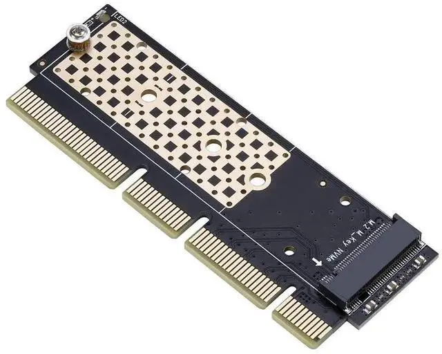 Alt view image 2 of 7 - WRIARICH M.2 NVMe M-Key to PCIe 3.0 X16 Adapter Card with Aluminum Heatsink, Supports 2230-2280 NVMe SSD