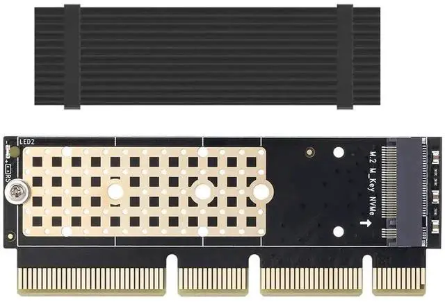 Main image of WRIARICH M.2 NVMe M-Key to PCIe 3.0 X16 Adapter Card with Aluminum Heatsink, Supports 2230-2280 NVMe SSD