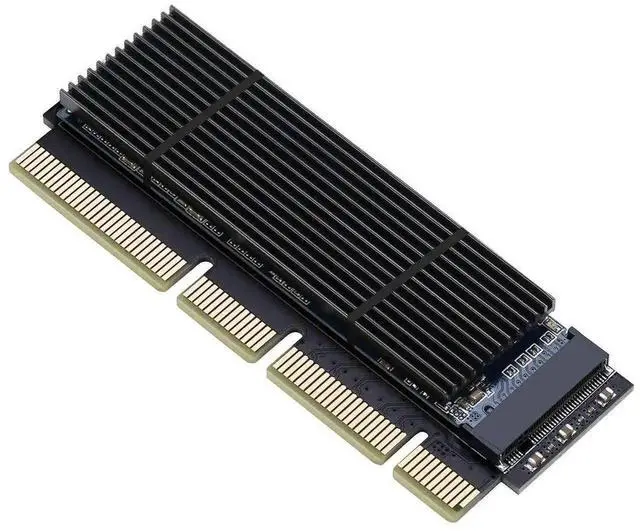 Alt view image 5 of 7 - WRIARICH M.2 NVMe M-Key to PCIe 3.0 X16 Adapter Card with Aluminum Heatsink, Supports 2230-2280 NVMe SSD
