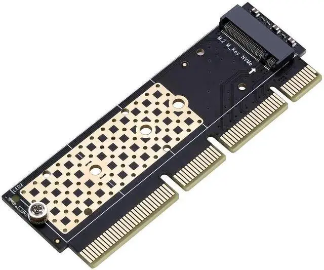 Alt view image 7 of 7 - WRIARICH M.2 NVMe M-Key to PCIe 3.0 X16 Adapter Card with Aluminum Heatsink, Supports 2230-2280 NVMe SSD