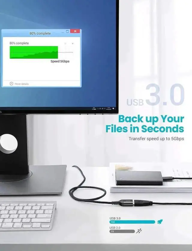 Alt view image 3 of 7 - WRIARICH 6.6FT USB 3.0 Extension Cable, Type A Male to Female Cord, High Speed Data Sync, Universal for IHDAPP & All USB-A Devices, Compatible with Keyboard, Flash Drive, External Hard Drive