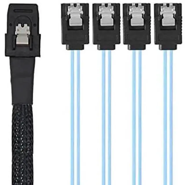 Alt view image 2 of 7 - WRIARICH 50cm SFF-8087 Mini SAS to 4 SATA 7Pin Breakout Cable, 6Gbps Internal Server RAID Hard Drive Cable