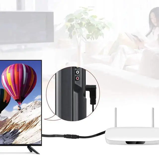Alt view image 5 of 7 - WRIARICH 1FT Flat Slim HDMI Extension Cable, HDMI A Female to 90 Degree Down Angled Type A Male Cord