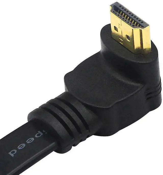 Alt view image 6 of 7 - WRIARICH 1FT Flat Slim HDMI Extension Cable, HDMI A Female to 90 Degree Down Angled Type A Male Cord