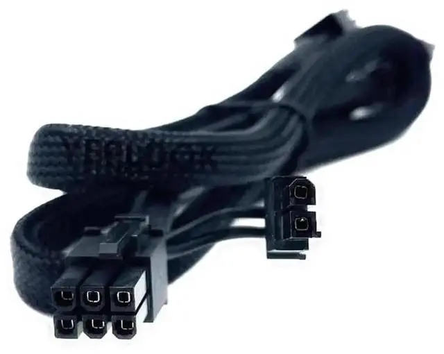 Alt view image 2 of 6 - WRIARICH Sleeved PCI-E Dual 8Pin (6+2Pin) GPU Modular Power Cable Compatible with Corsair HX750 HX850 HX1000 HX1200 PSU, Main Line 60cm + Branch 20cm